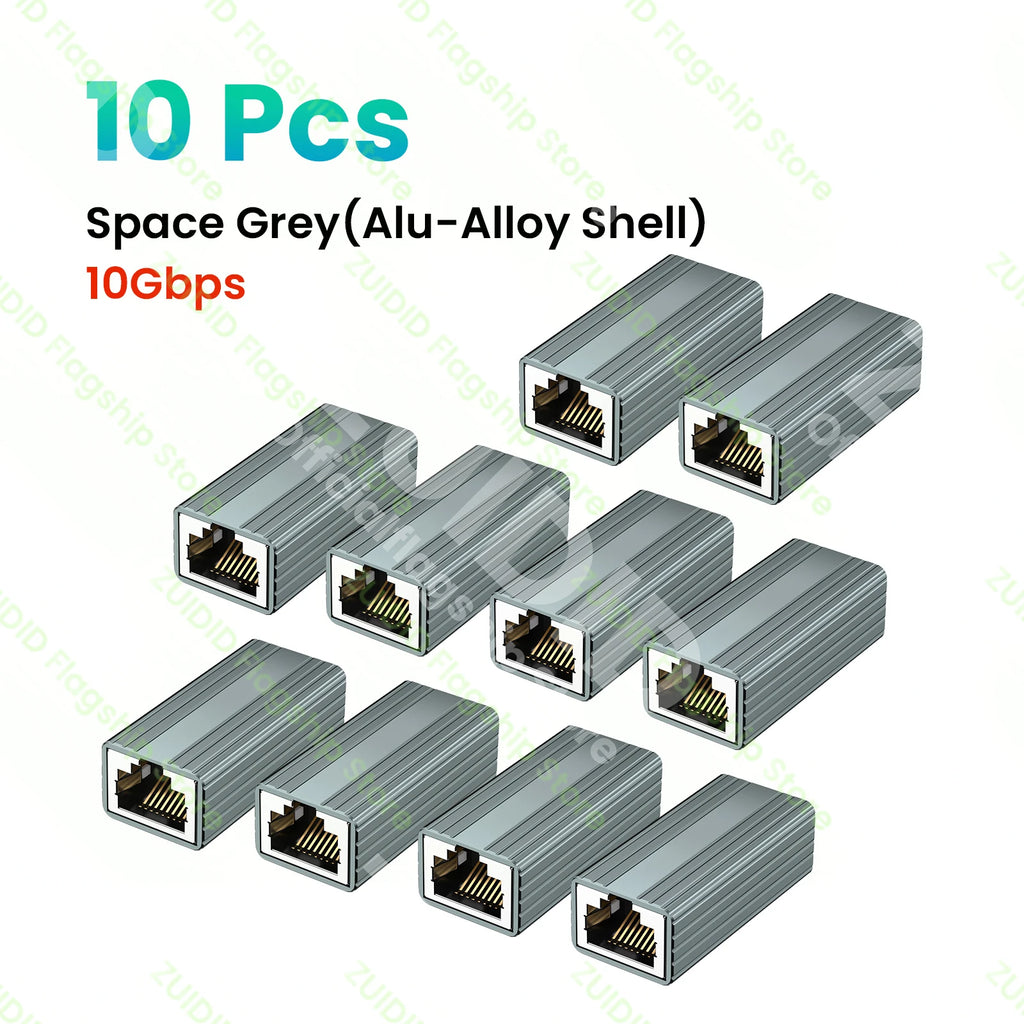 1/2/5/10Pcs 10Gbps RJ45 Connector Female to Female Gigabit Network Extender Extension for Cat8 Cat7 Cat6 Ethernet Cable Adapter