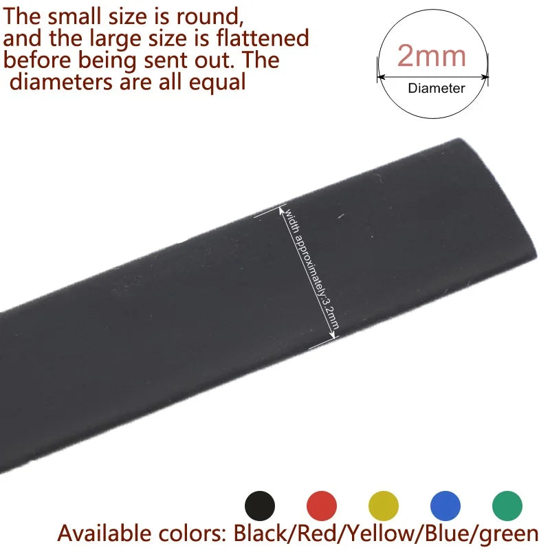 10 Meter 1mm 2mm 2.5mm 3mm 4mm 5mm 6mm Heat Shrink Heat Shrinkable Sleeving Tubing Tube Wrap Wire Kit Insulation Sleeve