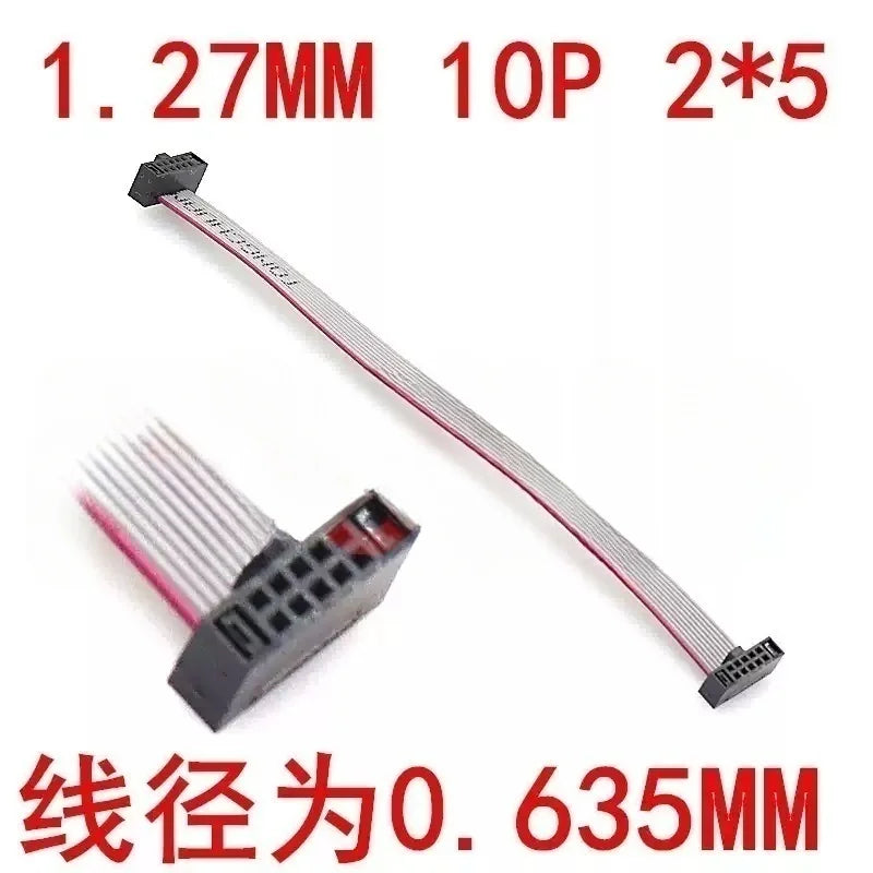 1Pcs FC 1.27mm Pitch 6P/10/14/16/20/30/34/40/50 Pin Gray Flat Ribbon Cable IDC Double Ends JTAG ISP Download Same Direction Data