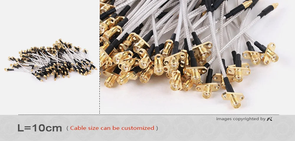 10PCS MMCX Male to SMA Female 2Hole Flange Panel Mount RG316 Cable Pigtail FPV Antenna Extension Cord for TBS Unify Panda RC VTX