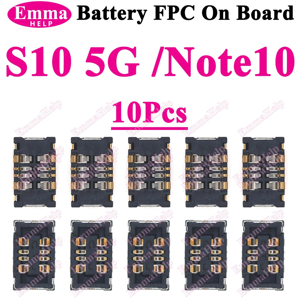10Pcs Battery FPC Connector FPC for Samsung S24 S23 S22 S21 S20 S10 S10E Note 20 10 Plus S10 Lite On-Board Contactor Clip Plug