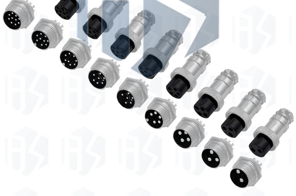 2-7 Pin GX16 Aviation Connector, Metal Male Plug Female Socket Industrial Wiring Terminal Adapter