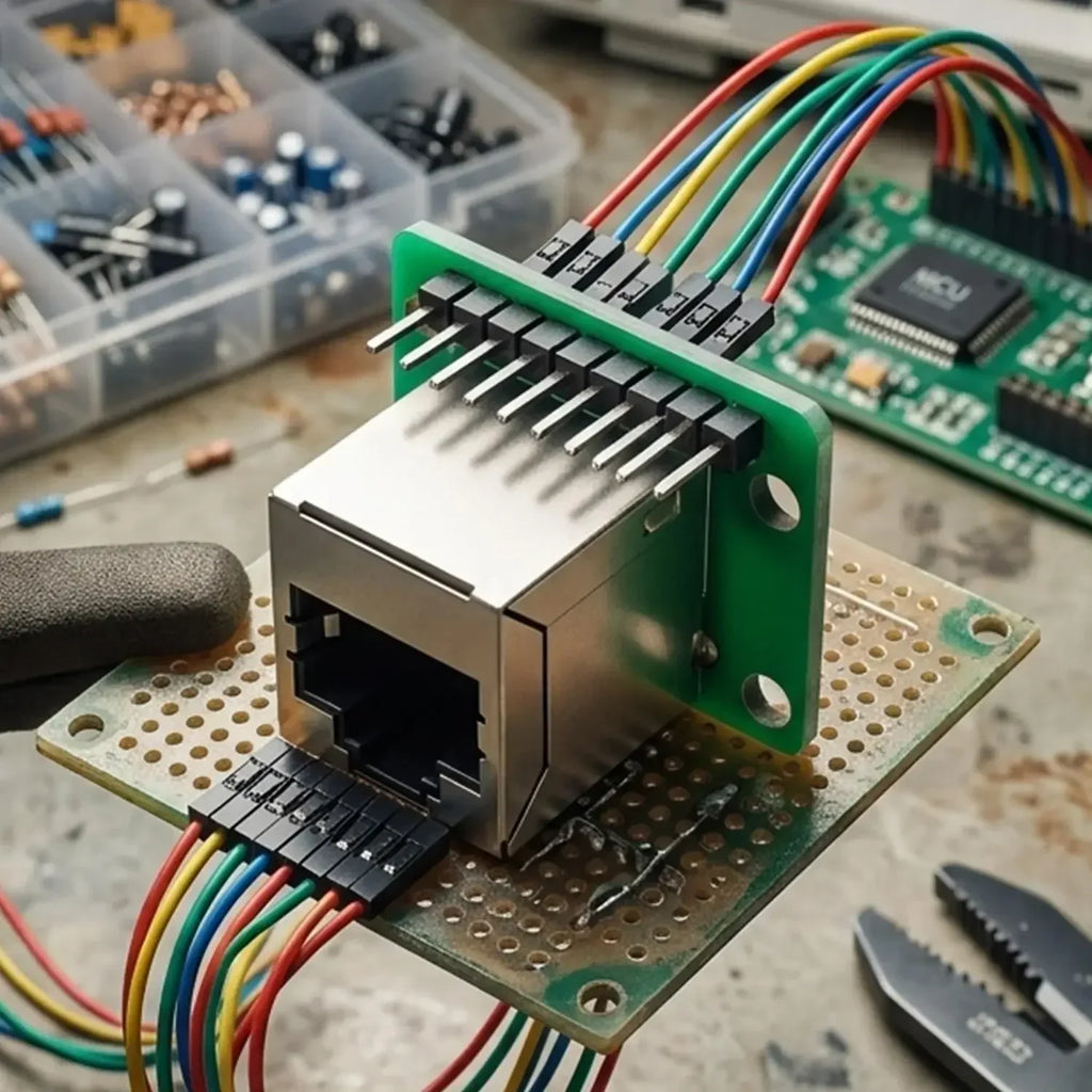 RJ45 Network Port 8-pin Direct Connection Adapter Board Modular Ethernet Connector Network Interface Breakout Board Adapter