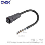 CAZN Plastic Straight Angled Male Female Circular Connectors E10 Waterproof Bayonet Connector 2-12 Pin with Unshielded PVC Wire