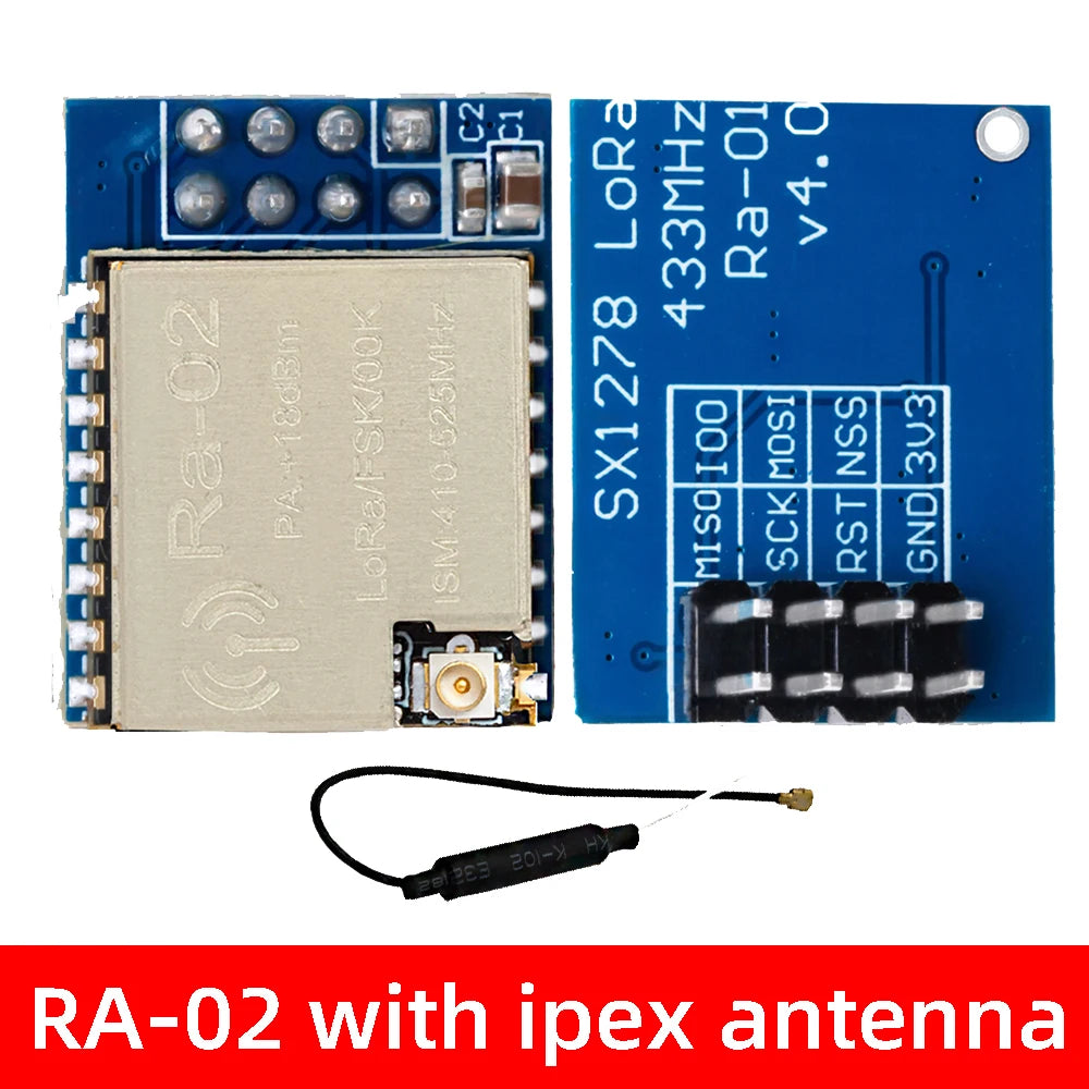 LoRa SX1278 RA-01/RA-02 Spread Spectrum Wireless Module, 433 MHz Wireless Serial Port, SPI Interface with Antenna, Designed