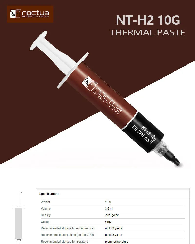 Noctua NT-H2 NT-H1 3.5g 10g Thermal Conductive grease paste For Notebook Graphics CPU Thermal Conductive Grease Chassis Radiator