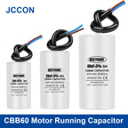 1Pcs CBB60 Starting Capacitor 3uF~80uF Motor Capacitor 50 / 60Hz 450VAC with cable for electric motor/washing machine