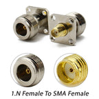 1PCS N To SMA Connector L16 N Female to SMA Female Coax  Adapter Test Converter 4 Hole Flange Panel RF Antennas Connector