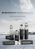 M8 Sensor Connector Screw Connection Metal A Code 3pin/4pin Non-welding 5pin 6pin 8pin Weld IP68 Straight Waterproof Connectors