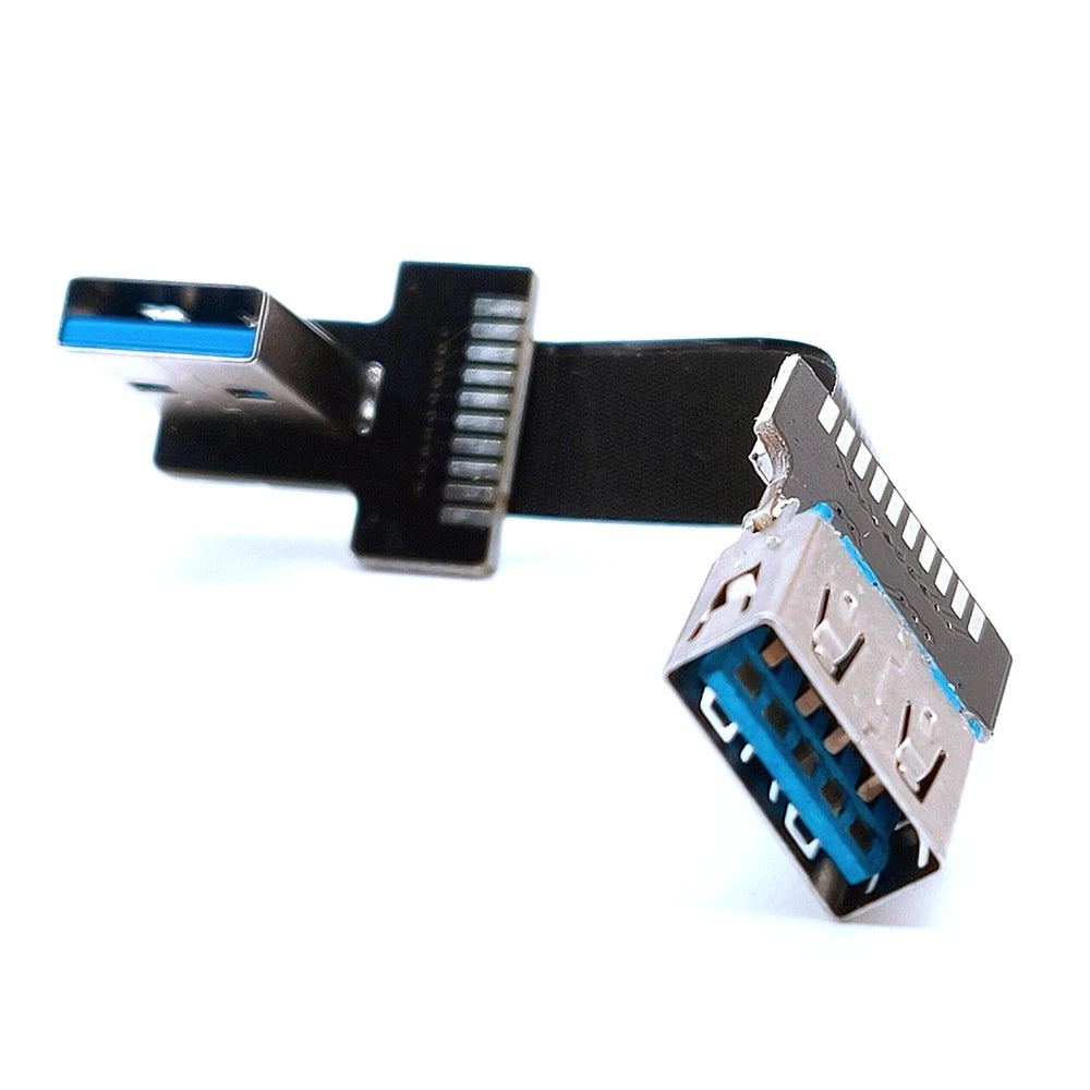 USB 3.0 male female conversion fpc elbow USB flat extension cable with 90 ° left and right bending USB port