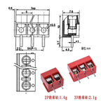 10/20PCS PCB Terminal Block Connector Pitch 5.0mm KF301 Straight Pin 2P 3P Screw PCB Terminal Blocks Connector Assortment Kit