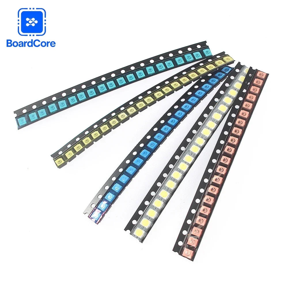 5 Colors SMD LED Light Emitting Diode Assortment Kit - 100pcs 0603/0805/1206/1210/5050/5730 Miniature LED Diodes