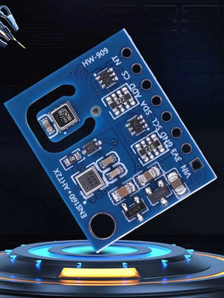 ENS160+AHT21 Air Quality and Temperature Humidity Sensor Carbon Dioxide CO2 ECO2 TVOC Gas Sensor Module High-Precision