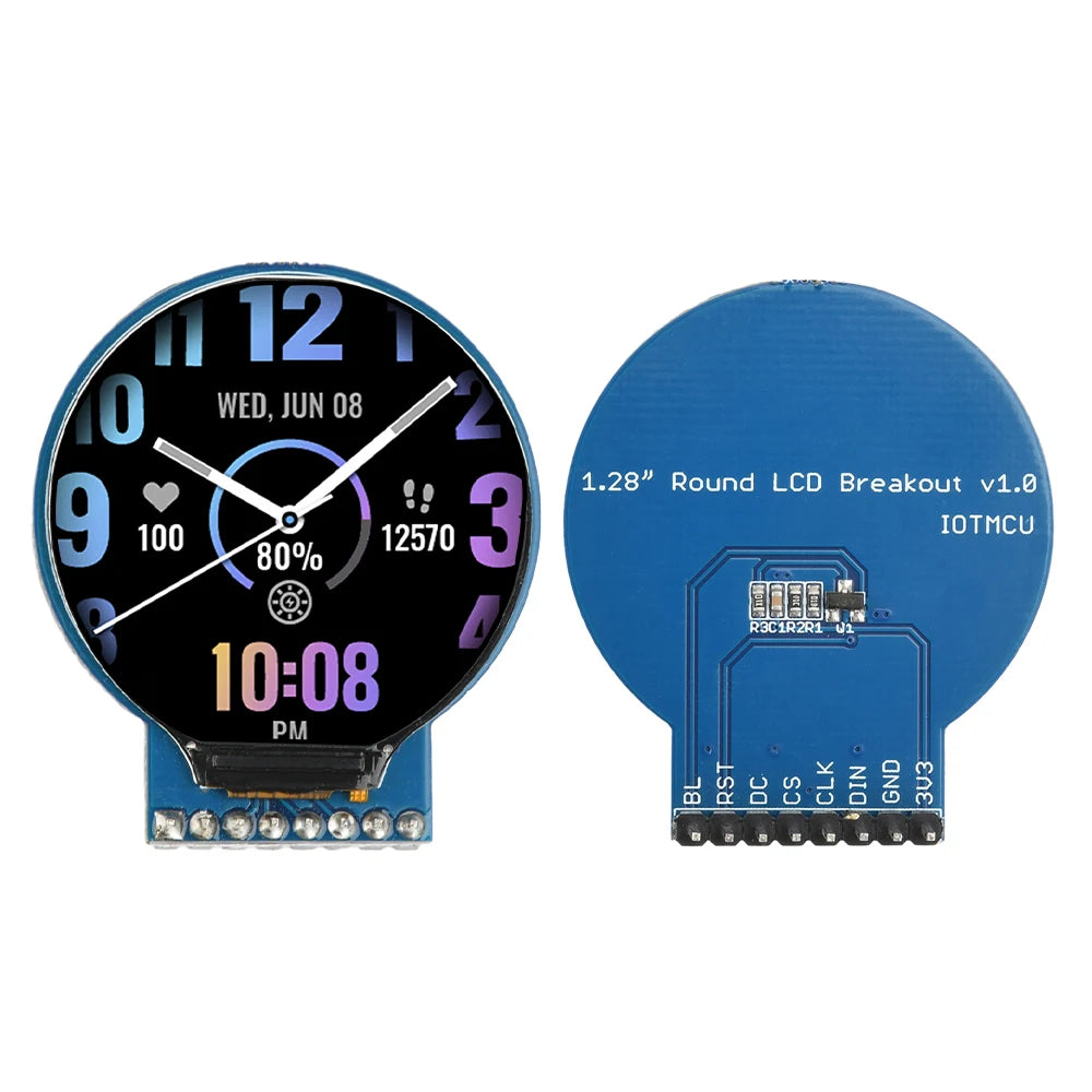 1.28-inch Circular LCD Display ESP8266 Development Board NodeMCU Expansion with GC9A01 Chip 240x240 Resolution for IoT Projects