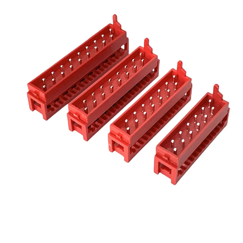 10Pcs Micro Match Red IDC Connector 2.54mm Wire to Board Micro Match IDC 4P 6P 8P 10P 12P 14P 16P 20P 24P 26P