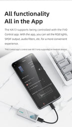 FiiO KA13 Dual CS43131 Portable DAC Amplifier for IOS/Android 3.5mm and 4.4mm Balanced Output, 550mW high Power