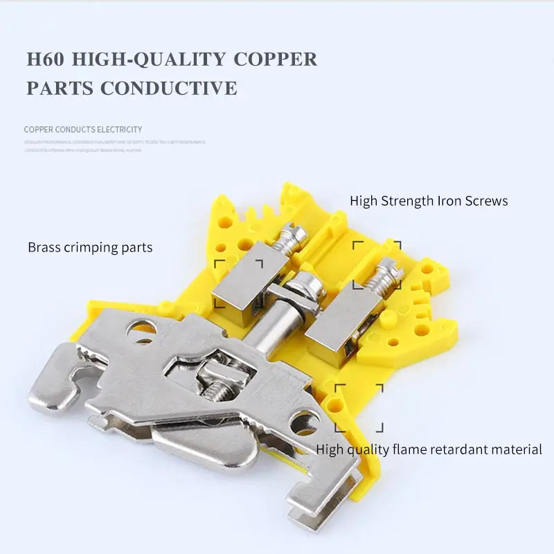 10Pcs USLKG2.5N UK2.5B Screw Ground Earth Protective Modular Wire Electrical Connector DIN Rail Terminal Block USLKG 2.5N 2.5