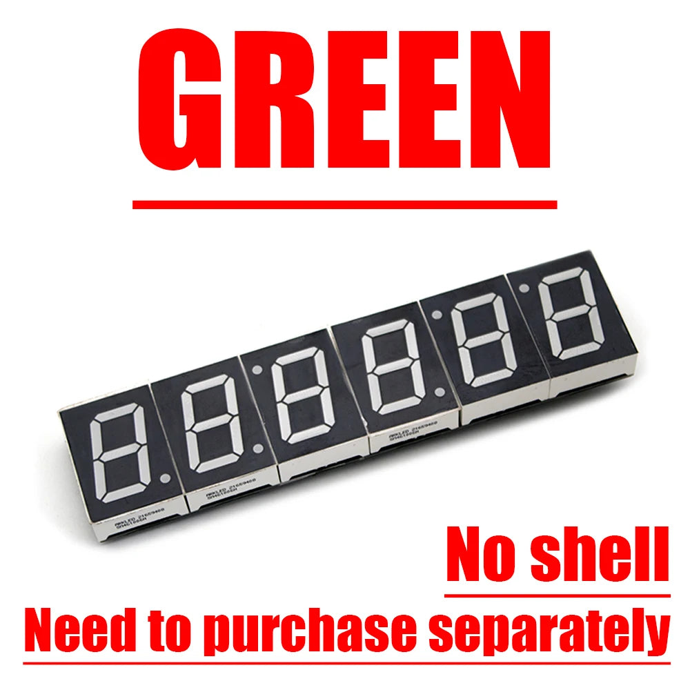 6Bit Digital Clock 1inch Led Digital Tube Time 12/24 Hour Display Mode Hour Minute Seconds DS3231 Chip Clock Type-C USB POWER