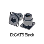 1PC Metal D Type Module RJ45 CAT6&USB 2.0/3.0&Type C&HDMI-Jack Socket Through Network Panel Mounting Electronic Connector