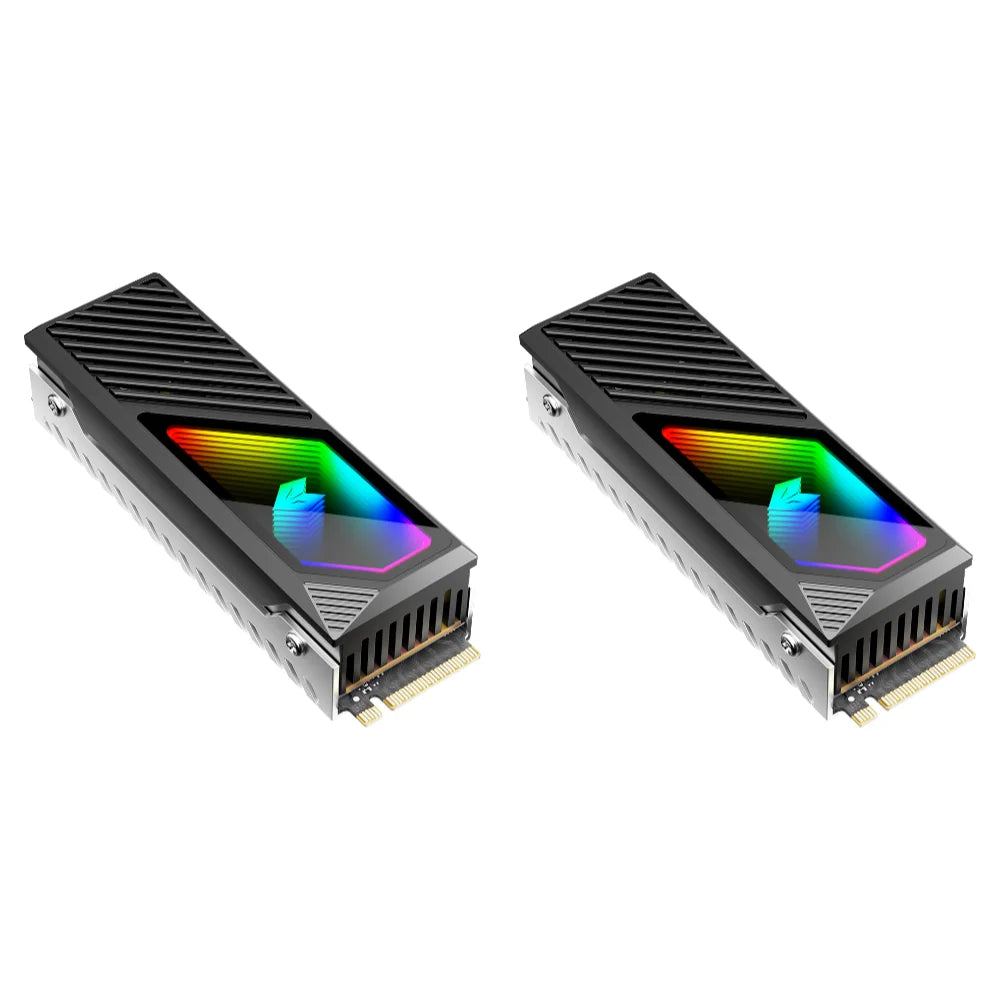 M.2 2280 SSD Heatsink SSD Aluminum Alloy 5V 3 Pin ARGB Radiator Built-in Cooling Fan Hard Drive Heatsink M.2 Radiator Cooler