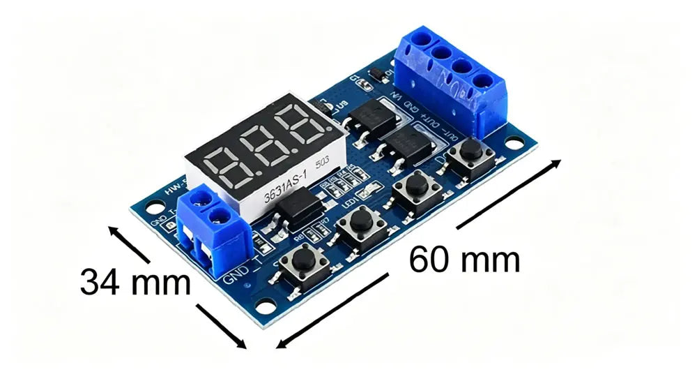 DC 12V 24V Dual MOS LED Digital Time Delay Relay Trigger Cycle Timer Delay Switch Circuit Board Timing Control Module DIY