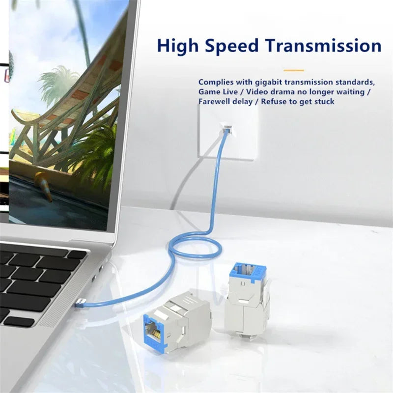 CAT6A Cat6 6 6A RJ45 Connector 6PCS Female Keystone Jack Toolless Module Plug For Networking Patch Panel Consumer Electronics