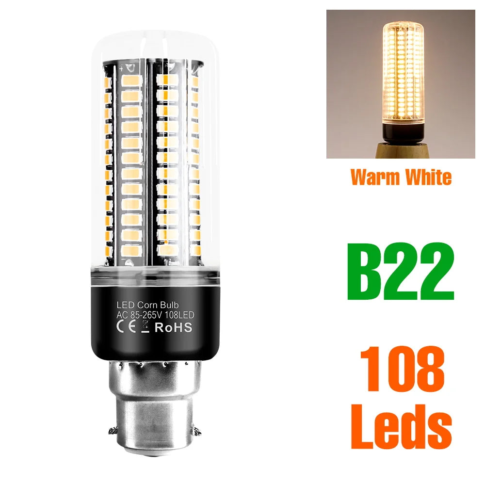 30W LED Indoor Corn Bulb E27/E26 Ceiling Lamp Bulbs E14 Spotlight B22 Living Room Bedroom Kitchen Washroom 220V Home Lighting