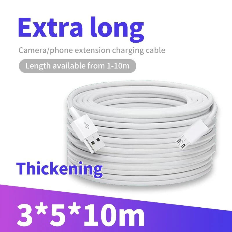 NNBILI 3m/5m/6m/7m/8m/10m/12m/14m Micro USB Charging Charger Cable For Android Smart Phone Camera USB Extended Charging Cable