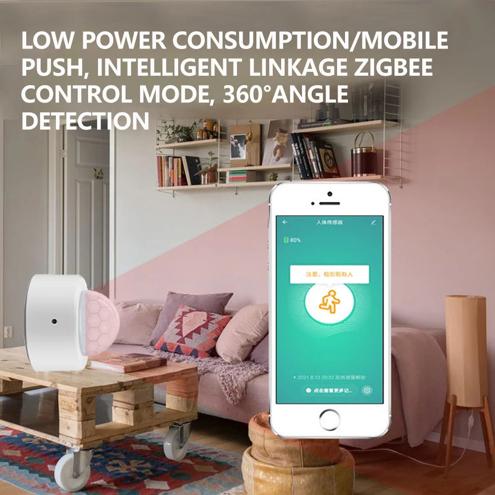 ZG-204ZL Human Motion Sensor Infrared Smart Home PIR Motion Sensor Support Zigbee 3.0 ZG-204Z needs to be used with a gateway