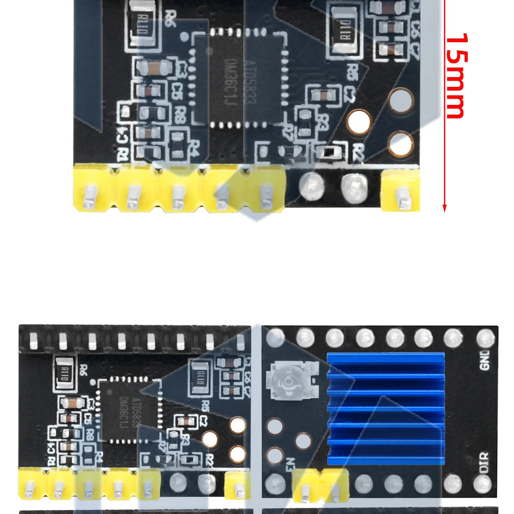 5.5v-28v TMC2130 TMC2209 compatible stepper motor silent driver module 256 subdivision replaces TMC2208 A4988