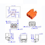 2 PCS XT60i-f Amass XT60i Series with Signal 2 + 1 High Current Gold-Plated Aviation Plug Male Female Connector XT60IE-M XT60I-F
