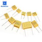 50PCS Polyester Film Capacitors Assortment Kit 102K~105K 0.047μF-1μF 275VAC X2 Safety Capacitor Assorted Pack