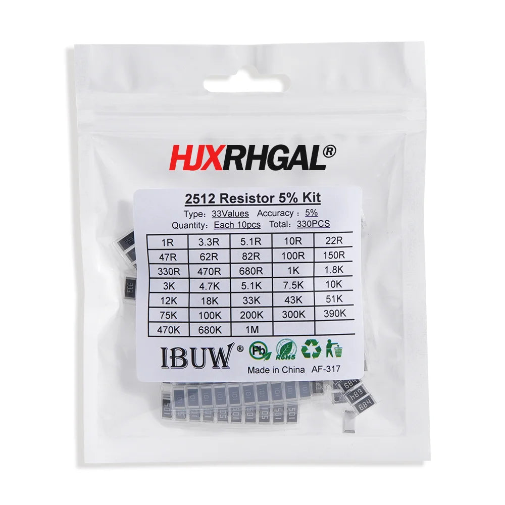 0402 0805 0603 1206 2512 1210 SMD Resistor Kit Assorted Kit Sample Kit 10/20/33/36/60/80 Values 1K 10K 20K 100K 100 200 220 ohm