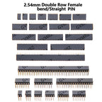 2.54mm 2x2/2x20/2x18/2x16/2x15 Double Row Female 2~40P PCB Board bend/Straight angle Pin Header socket Connector Pinheader