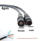 M8 2 3 4 5 6 Pin DC Electric Bicycle Butt Joint Plug waterproof female male Connector Wiring Scooter Brake Cable Signal 20CM