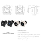 1pc Metal Round/D Type Module RJ45 CAT6&USB 2.0/3.0&Type C&HDMI-Jack Socket Through Network Panel Mounting Electronic Connector