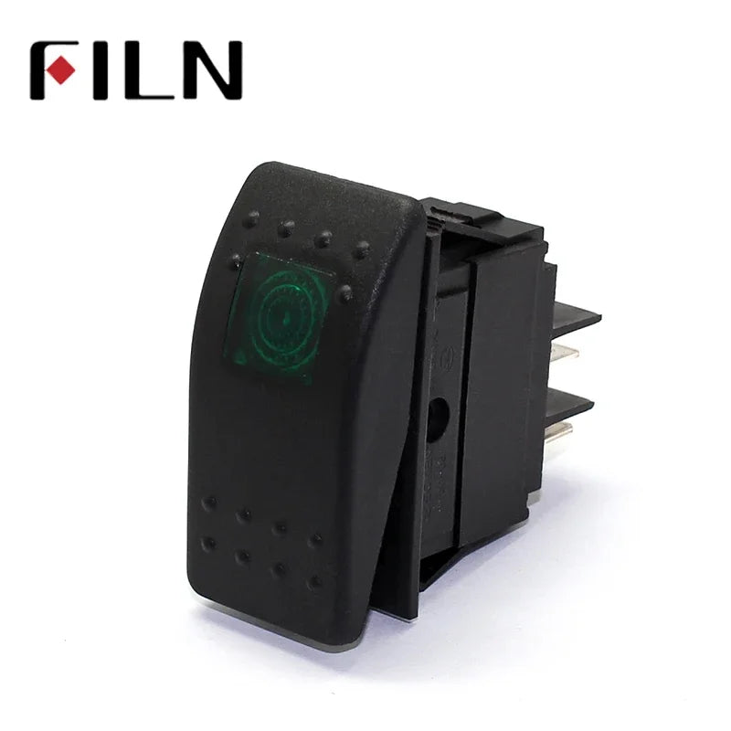 FILN 12V 20A Car Marine Boat Off Road LED Light on Off Button Toggle Rocker Switch Dash 4pin Waterproof LED