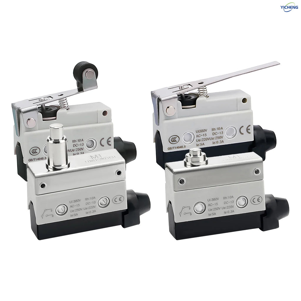 10Pcs Horizontal Limit Switch Long Hinge Roller Lever Momentary SPDT 1NO 1NC 380V 10A Industrial Travel Position Switch IP54