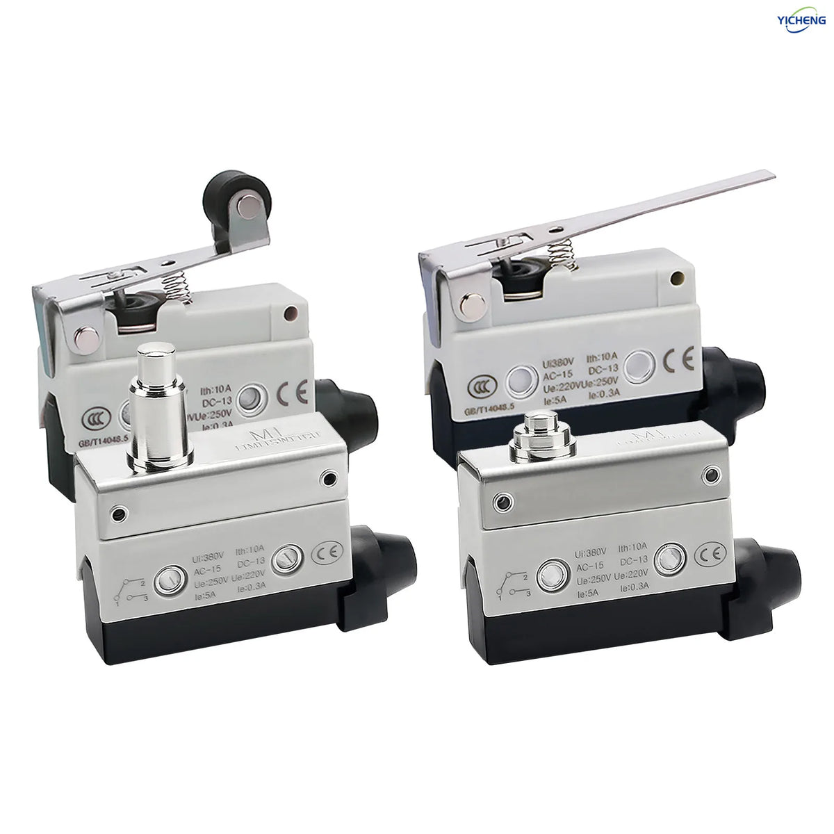 10Pcs Horizontal Limit Switch Long Hinge Roller Lever Momentary SPDT 1NO 1NC 380V 10A Industrial Travel Position Switch IP54