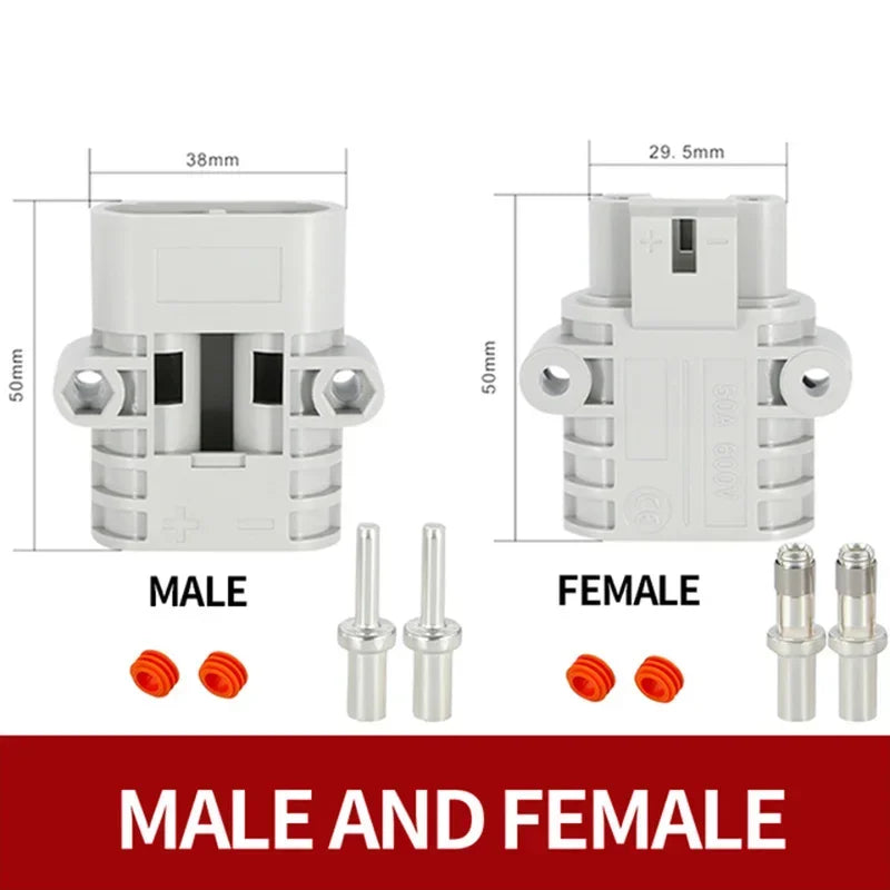 50 Amp 600V 6 AWG Grey Forklift Cable Power Connectors Plug Solar Panel Wire Connector Envio Gratis Kway