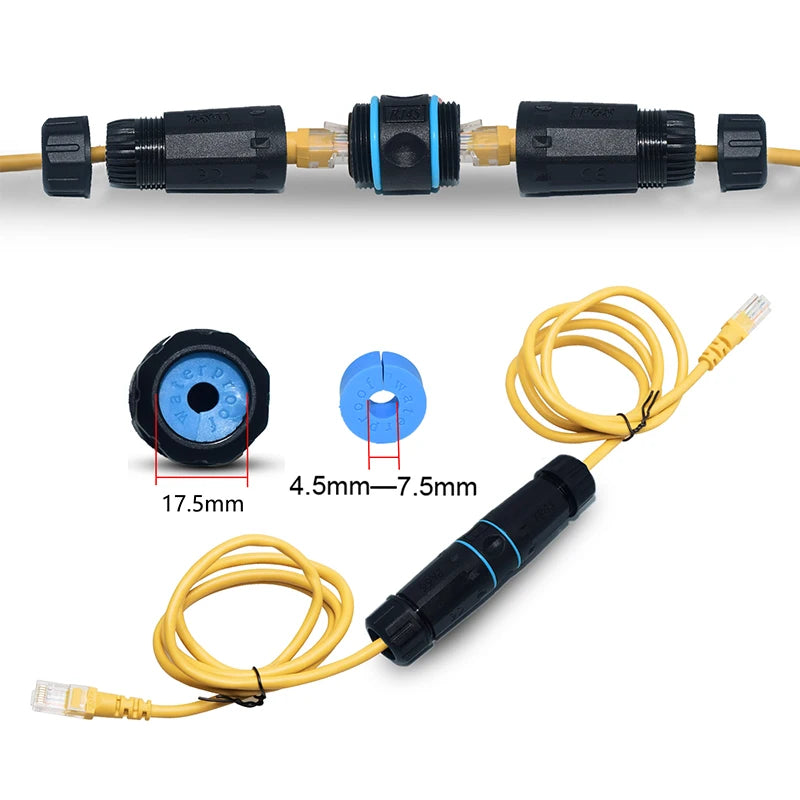 YXY RJ45 Waterproof Connector M16 5-9mm Wire Diameter IP68 RJ45 Interface Cable Connectors Network Unshielded Wire Connector