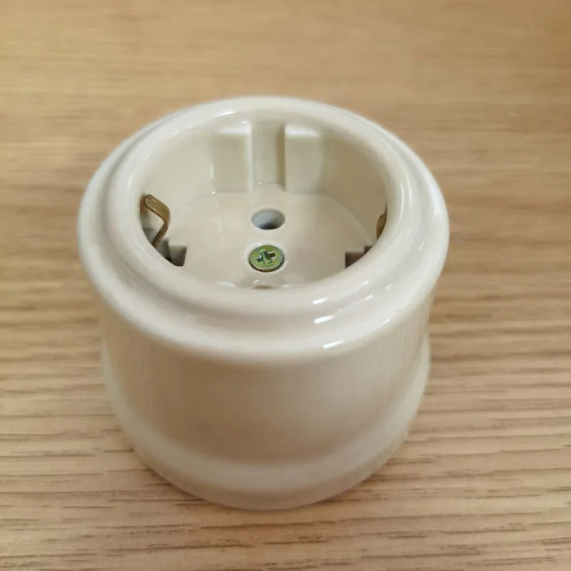 EU Ceramic Rotary Switch Wall Lamp Smart Light Knob Switch EU Socket 10A 250V For Home Decoration