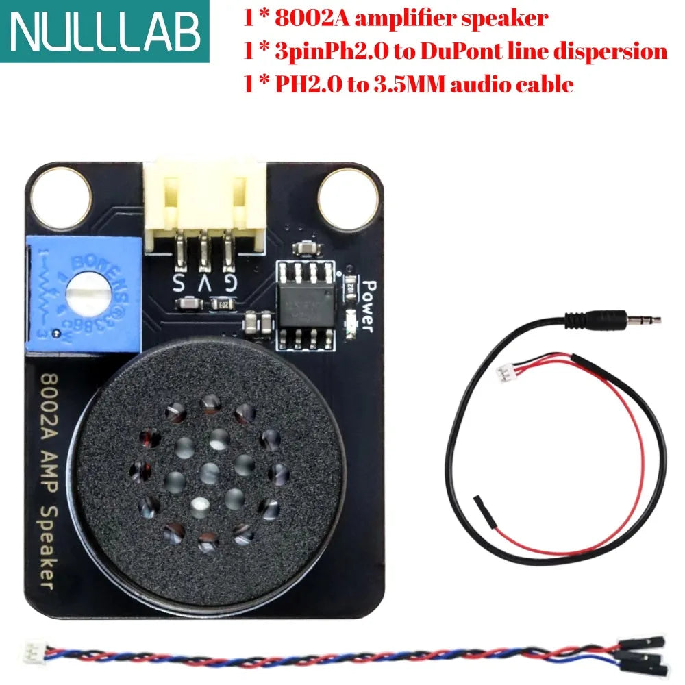 8002A Audio Amplifier and Speaker Module,DAC Speaker, 3W Mono Class D Power Amp Board, 90dB SNR, Compatible with ESP32, Arduino