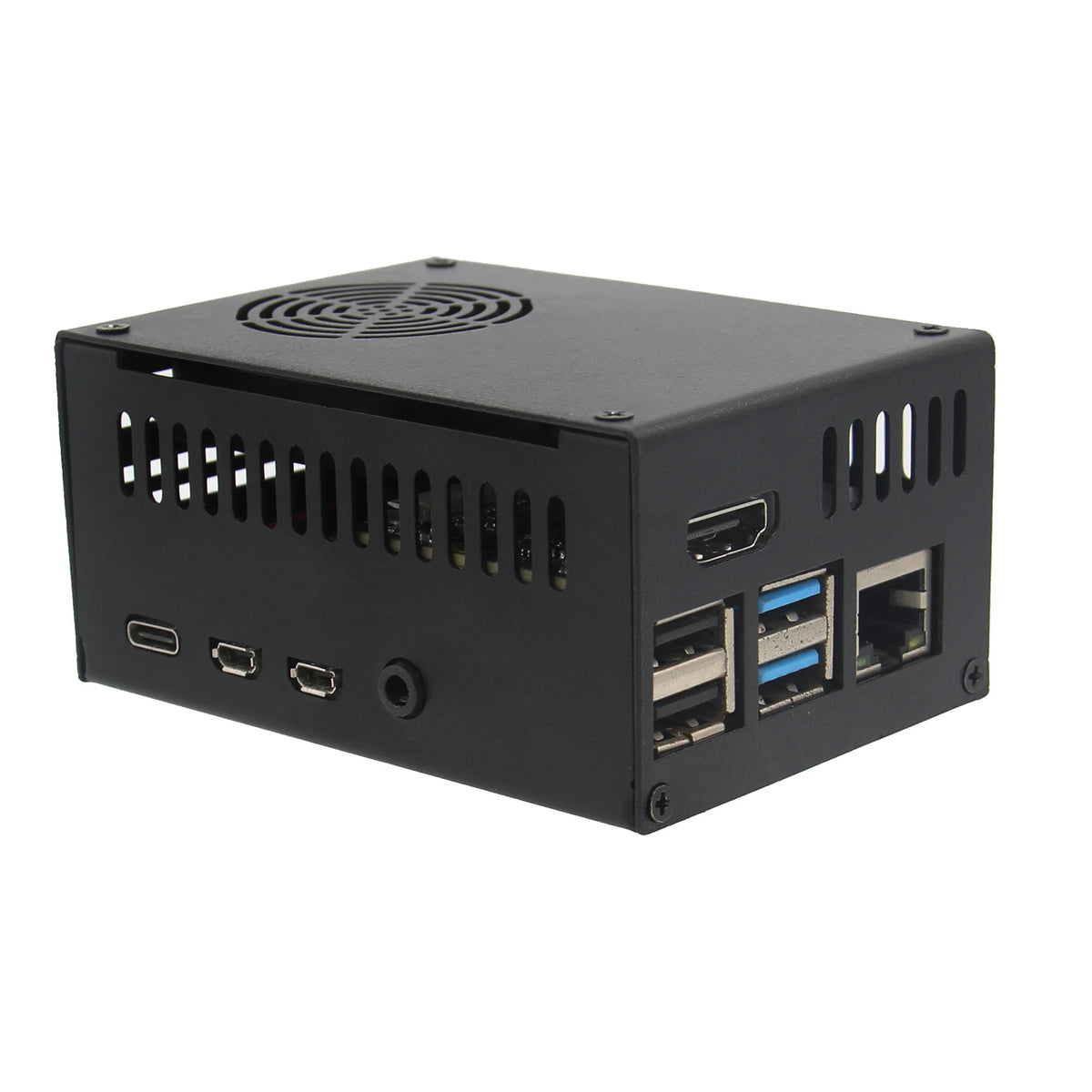 Geekbord Raspberry Pi 4 Case|X630-C1 Metal Case with Fan for Raspberry Pi 4 & X630 Hdmi-to CSI-2 Module & X1300-A2 Audio Adapter
