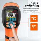 Non-contact Infrared Thermometer -40°C~1600°C High Temperature Meter with K-type Probe Laser Pyrometer Adjust Emissivity