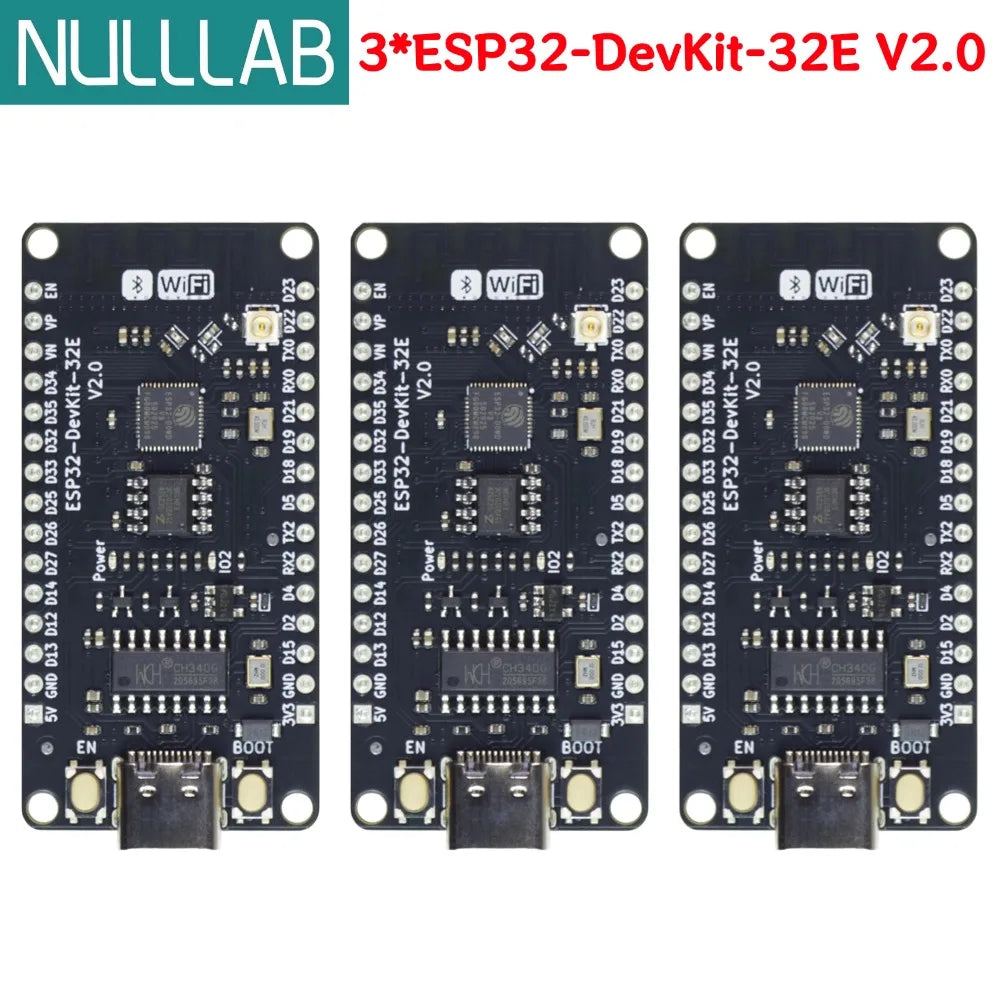 Upgraded ESP32 Development Board with USB-C Port, Equipped ESP32-D0WD-V3 Chip and 4MB Flash, 2.4GHz WiFi + BLE & Classic Bluetoo