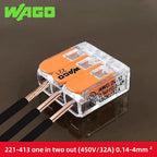 5/10pcs Original Wago 221-412 221-413 221-415 221-612 613 615 221-2411 2401 Wiring Terminal Quick Holes Push-in Lever Connector