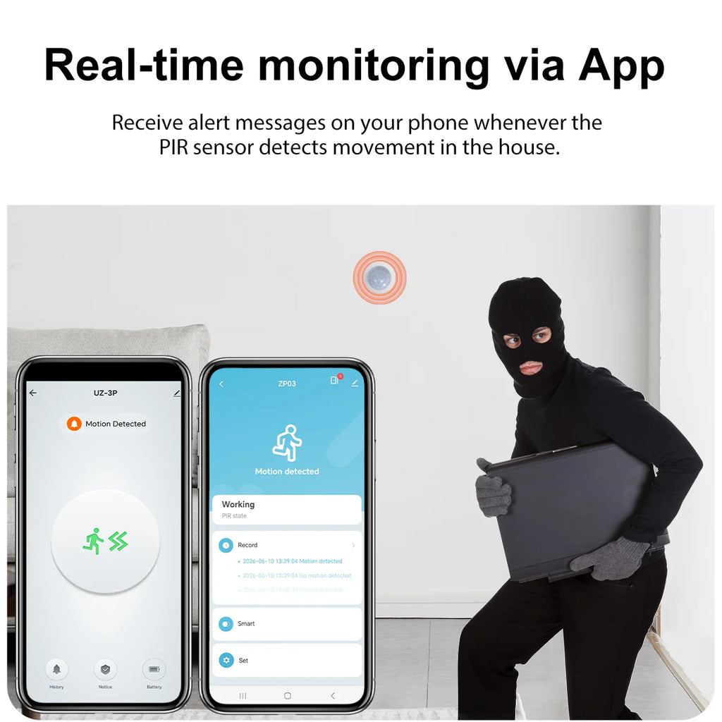 Zigbee Motion Sensor Pir Detection Human Body Infrared Sensor Anti Theft Security Detector Sensor Support Home Assistant Z2M