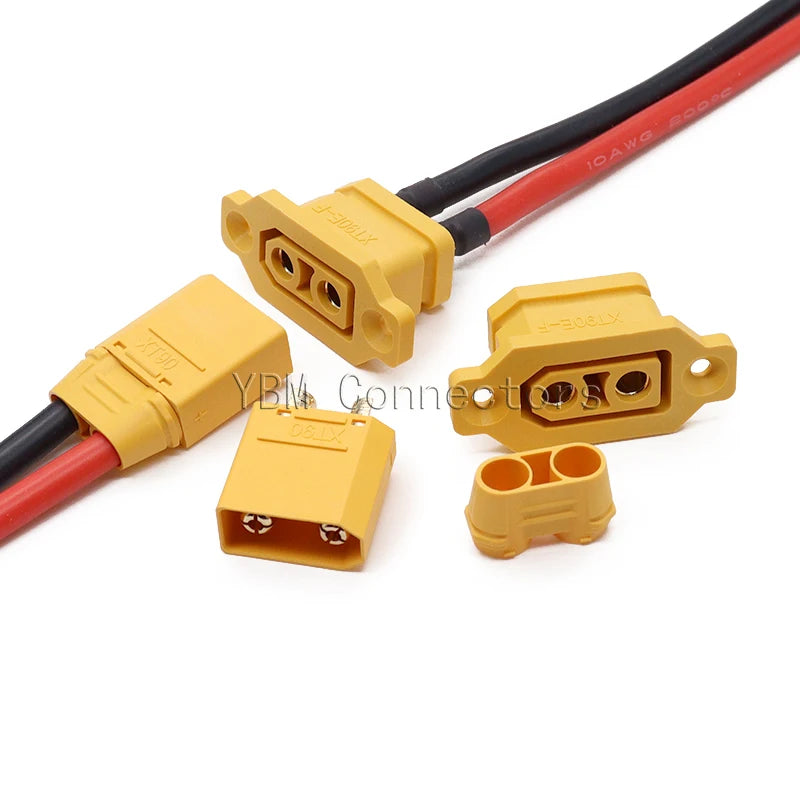 1PCS XT90E-F Lithium Battery Charging Plug Fixed Female plug XT90 XT90E Gold-plating female connector