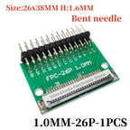 FFC/FPC Adapter Board with Soldered 1.0MM Flip Cover Lower Connector Straight or Bent Pins Available, 4/6/8/10/12/14/16/20/30P